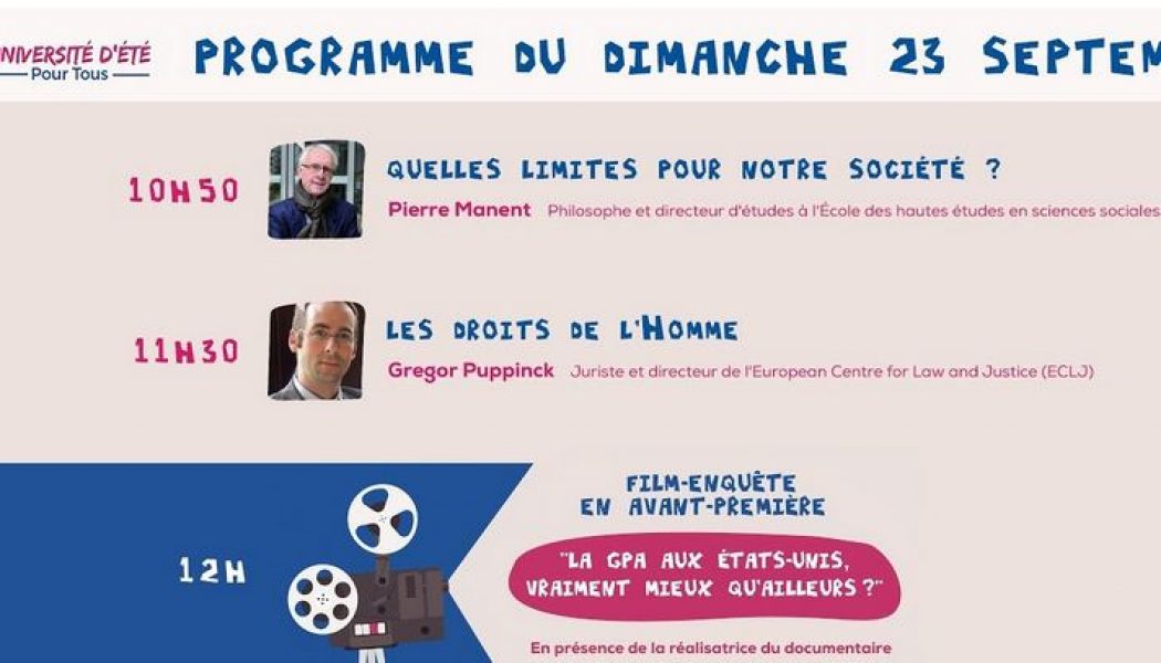 Université d’Eté 2018 de La Manif Pour Tous en direct