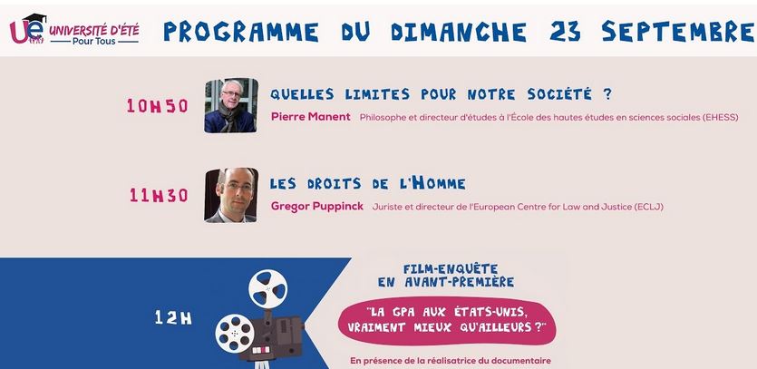 Université d’Eté 2018 de La Manif Pour Tous en direct