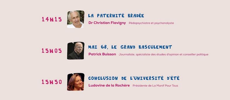 Université d’été de La Manif Pour Tous en direct