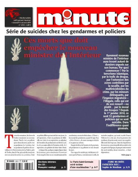 Depuis le début de l’année 2018, 28 gendarmes et 24 policiers se sont suicidés