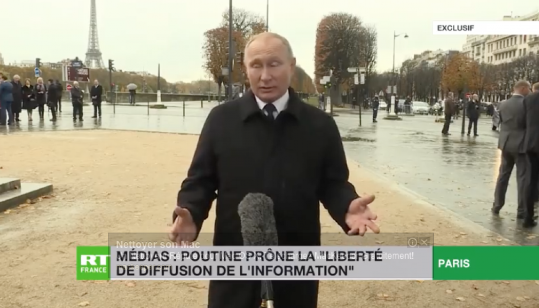 Poutine fustige le traitement réservé à RT par l’Elysée