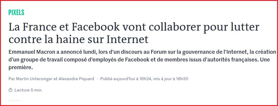 La France et Facebook vont collaborer dans la censure