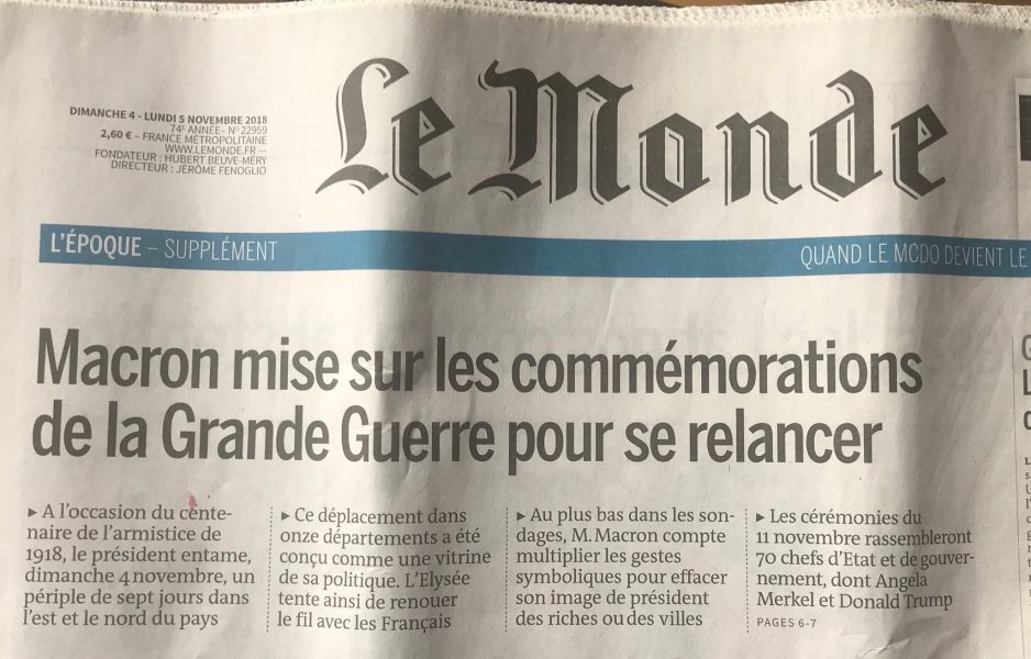 Les Poilus ne sont pas morts pour rien : hausse des carburants, image présidentielle, européennes…..