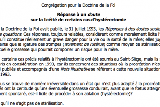 Réflexion sur l’hystérectomie (ablation de l’utérus)