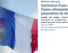 Institution d’une assemblée parlementaire franco-allemande