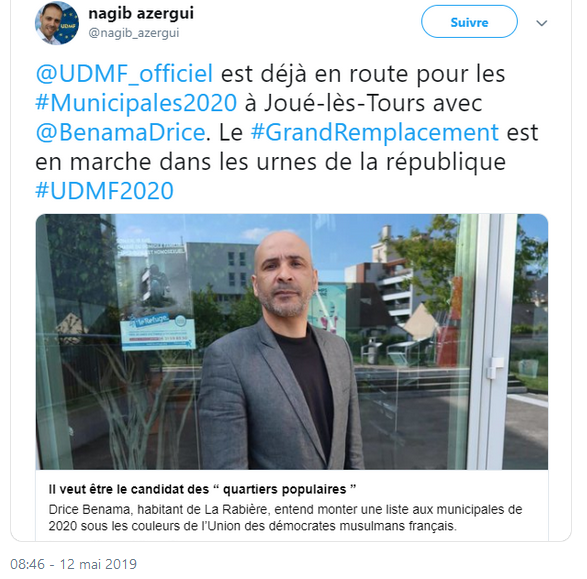 Selon le fondateur du parti “Union des Démocrates Musulmans de France”, le Grand Remplacement est en marche