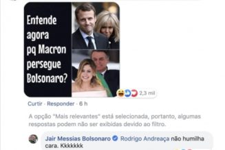 “Insultes” de Bolsonaro envers Brigitte Macron : c’était un faux compte et donc une fausse nouvelle [ADD.]
