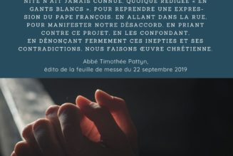 Loi de bioéthique : en manifestant, nous faisons oeuvre chrétienne