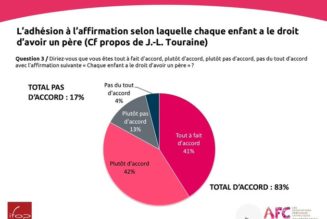 83% des Français sont POUR que tout enfant ait le droit d’avoir un père