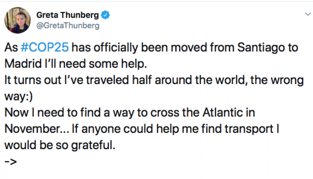 Coincée au pays de Donald Trump, Greta Thunberg appelle à l’aide !