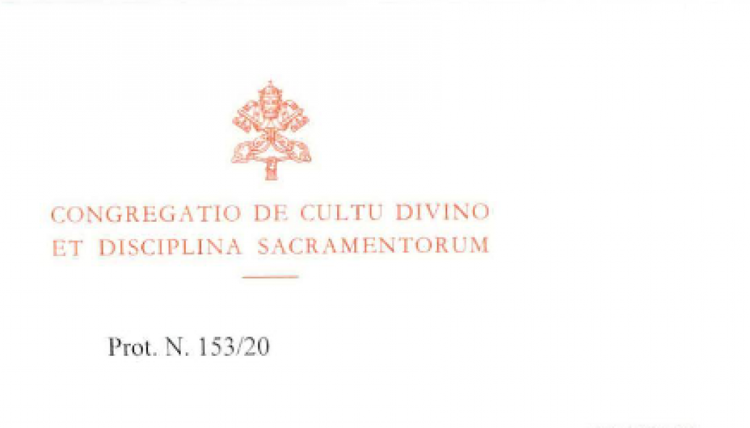 Décret de la Congrégation pour le Culte Divin et La Discipline des Sacrements pour la Semaine Sainte