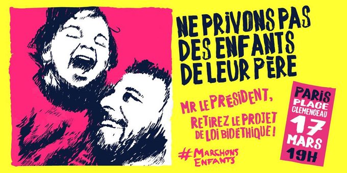 Parce que le Président de la République doit retirer le projet de loi bioéthique, rendez-vous mardi 17/03 à 19h30 Place Clemenceau !