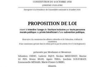 Proposition de loi pour écrire en français