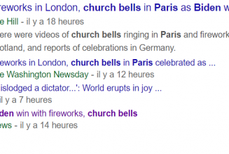 Fausse nouvelle :  The Hill, CNN et Slate affirment que les cloches des églises de Paris ont sonné pour célebrer la victoire de Biden