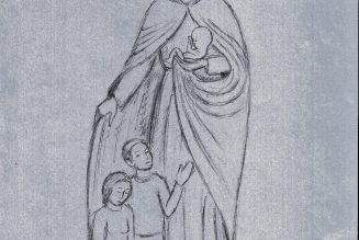 Marie qui protège l’enfant à naître