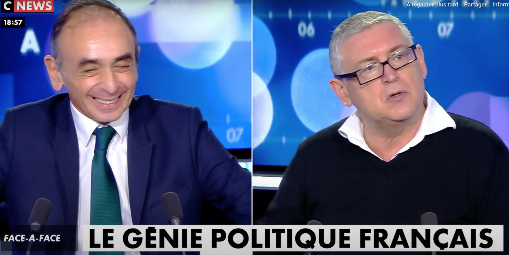 Eric Zemmour Michel Onfray Face A Face Eric Zemmour face à Michel Onfray sur le génie français - Le Salon Beige