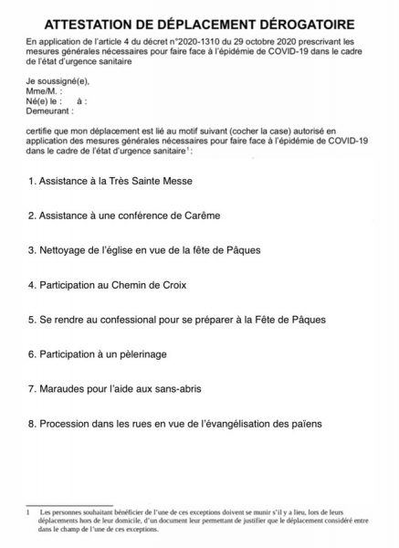 Confinés, n’oubliez pas de vous munir de la nouvelle attestation de déplacement