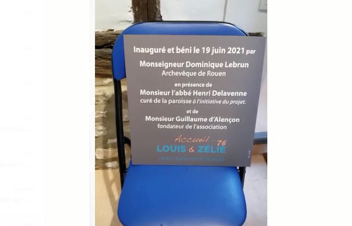 Mgr Lebrun inaugure un lieu d’écoute Louis et Zélie près de Rouen