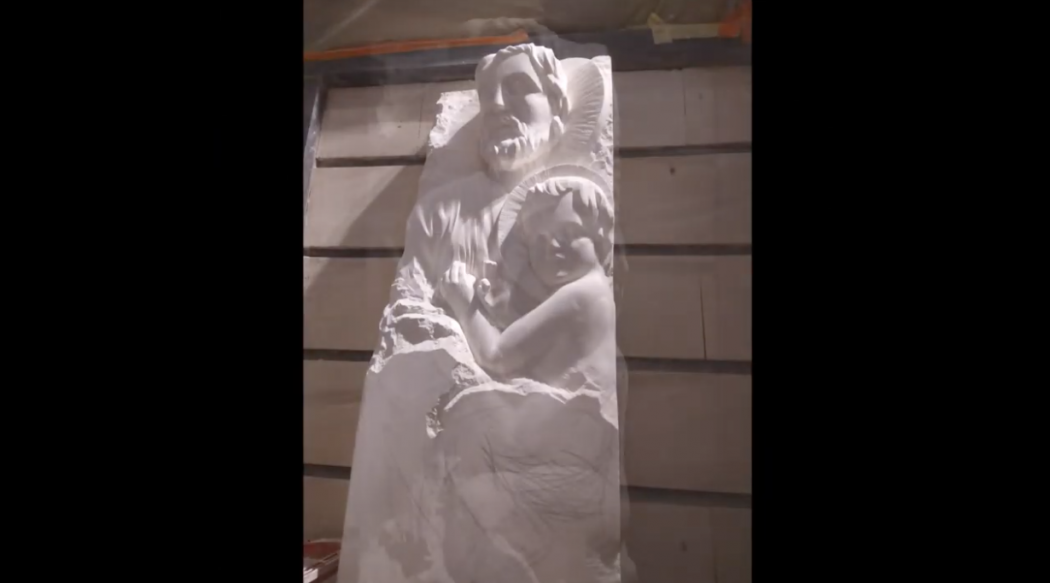 Sculpture sur pierre de St Joseph pour l’église Notre-Dame de Grâce de Passy