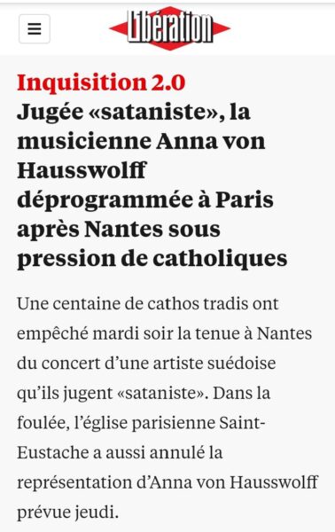 Concert sataniste : après Nantes, Paris annule