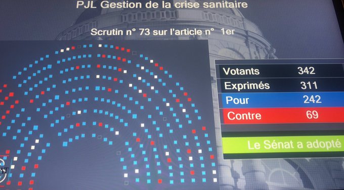 Le Sénat dominé par LR vote le passeport vaccinal