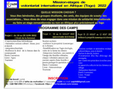 Solidarité  international/mission-stages de volontariat 2021-2022 en Afrique (Togo)
