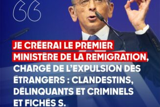 Zemmour : “Emmanuel Macron a laissé entrer près de 2 millions d’étrangers en France en 5 ans. Moi, je veux en faire sortir 1 million”