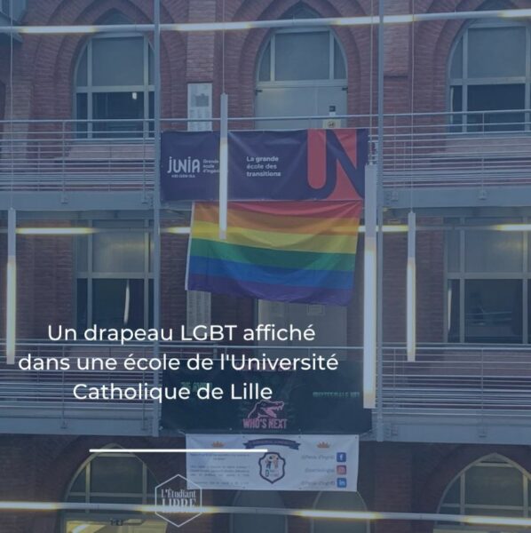 Un drapeau LGBT dressé dans une école de l’Université Catholique de Lille