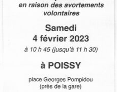 4 février : manifestation de SOS Tout-Petits à Poissy